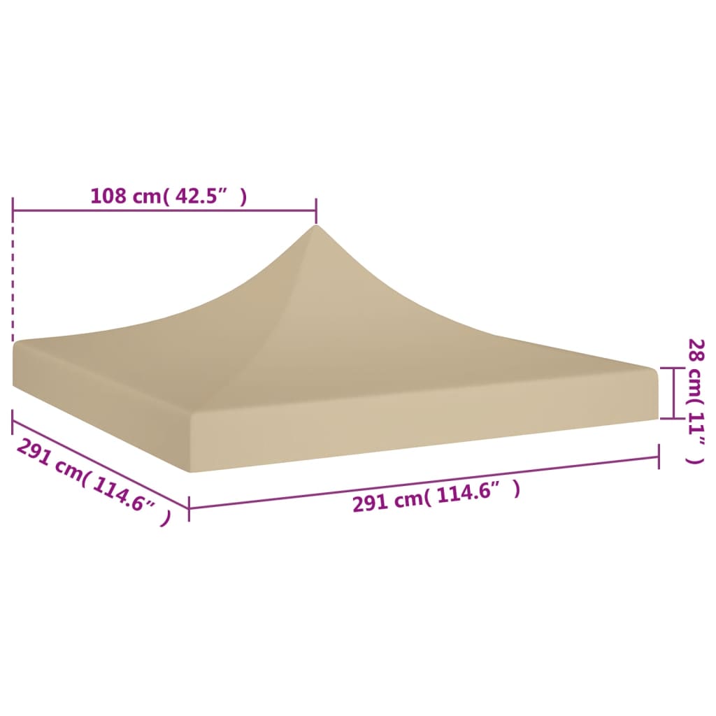 Partytentdak 270 G/M² 3 x 3 m Beige