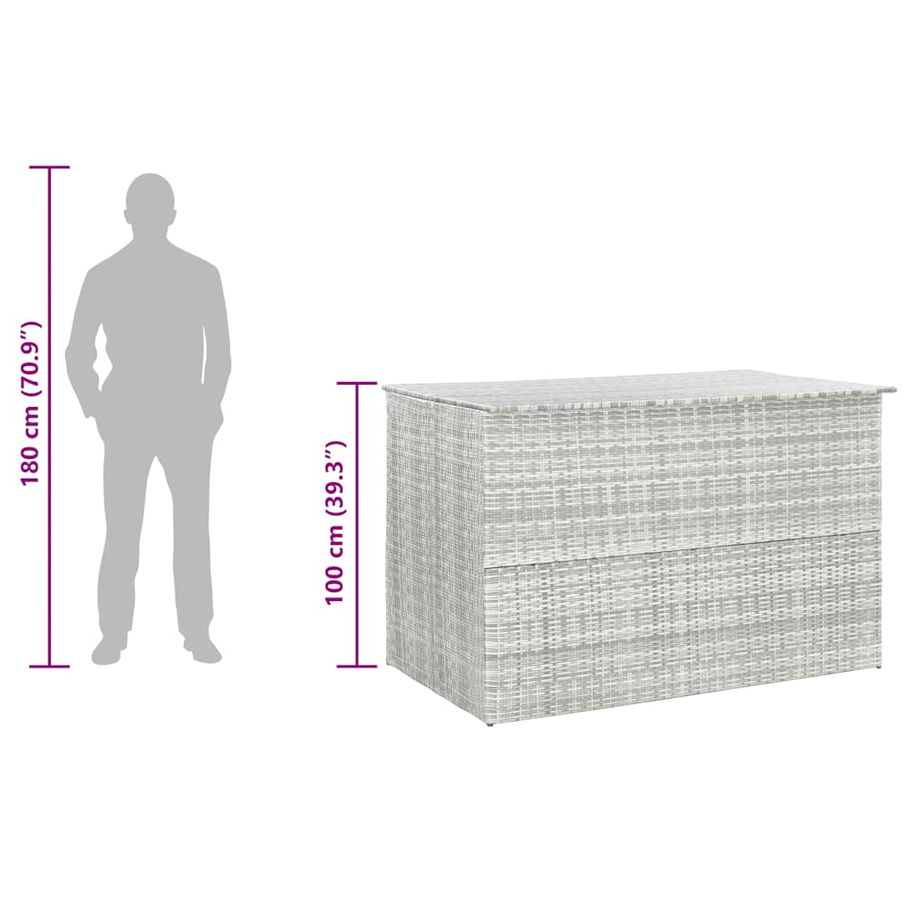 Tuinbox 150x100x100 cm poly rattan lichtgrijs