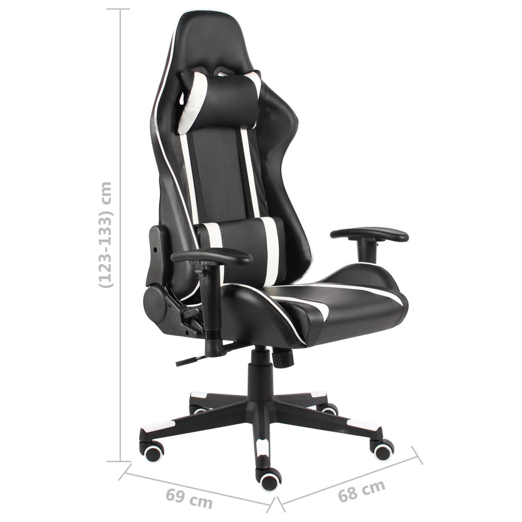 Gamestoel Draaibaar Pvc Wit Zonder voetensteun