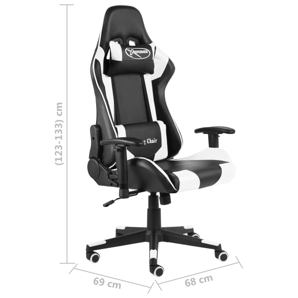 Gamestoel Draaibaar Pvc Wit Zonder voetensteun