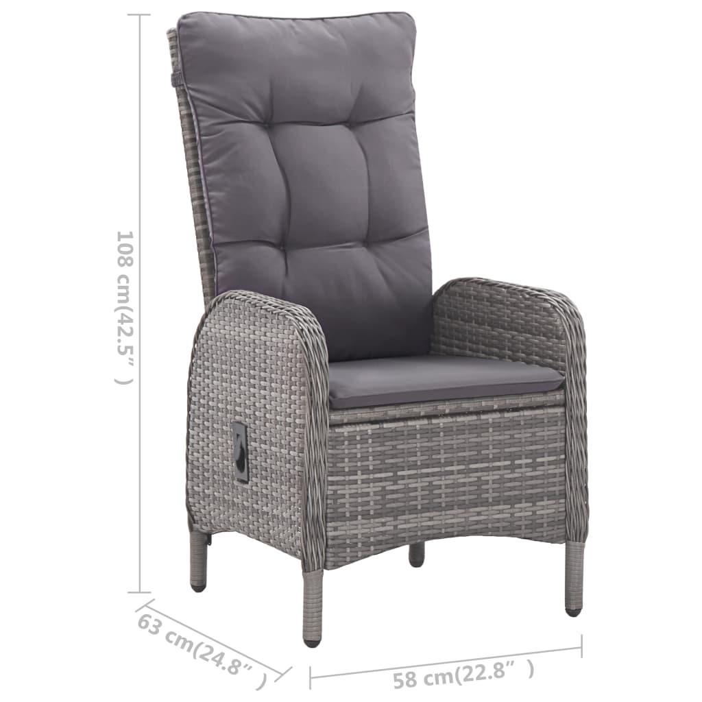 -Delige Tuinset Poly Rattan En Glas 5 Grijs