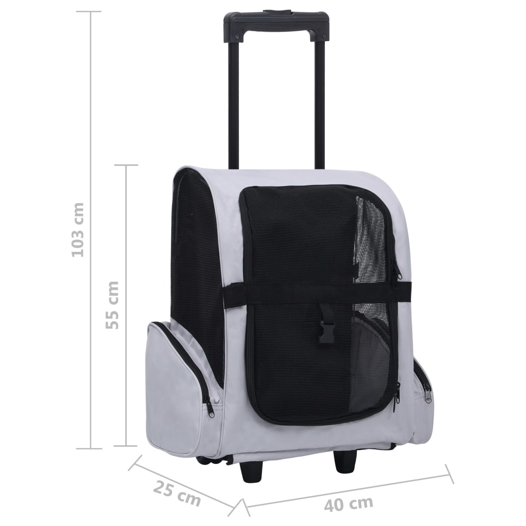 Huisdierentrolley inklapbaar grijs Grijs