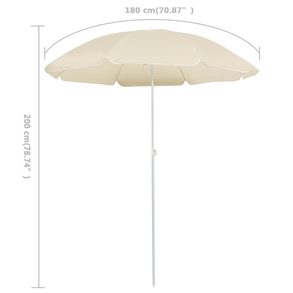 Parasol Met Stalen Paal 180 Cm Kleurig Zand