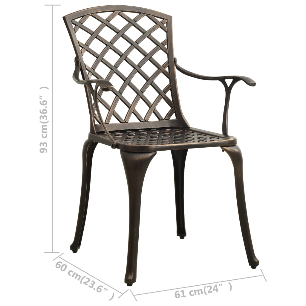 Tuinstoelen Gietaluminium Kleurig 2 Brons