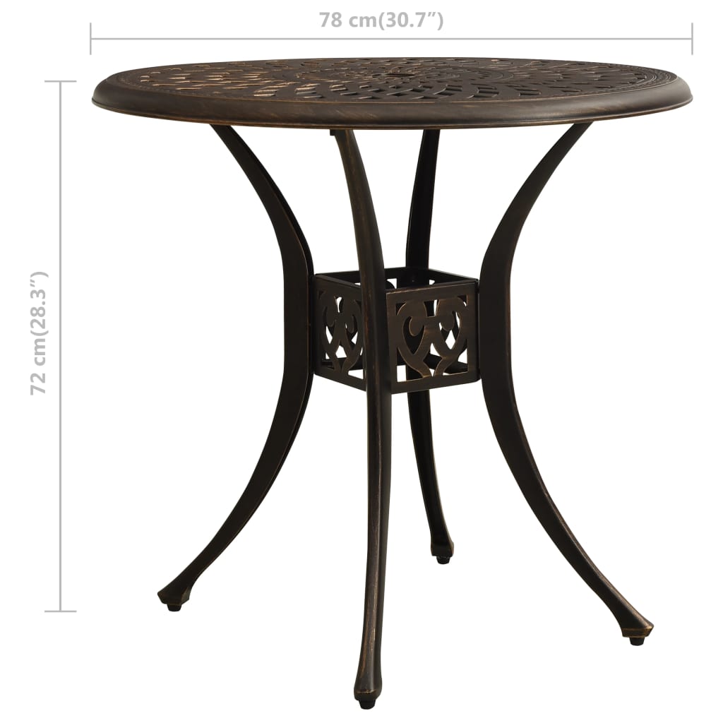 Tuintafel Gietaluminium Kleurig 78 x 78 x 72 cm Brons