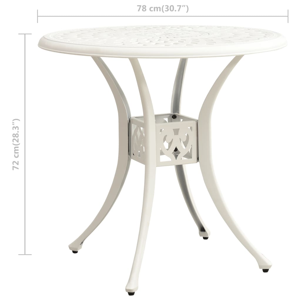 Tuintafel Gietaluminium 78 x 78 x 72 cm Wit