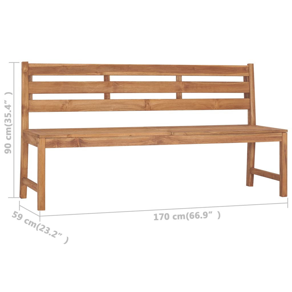 Tuinbank 170 cm massief teakhout