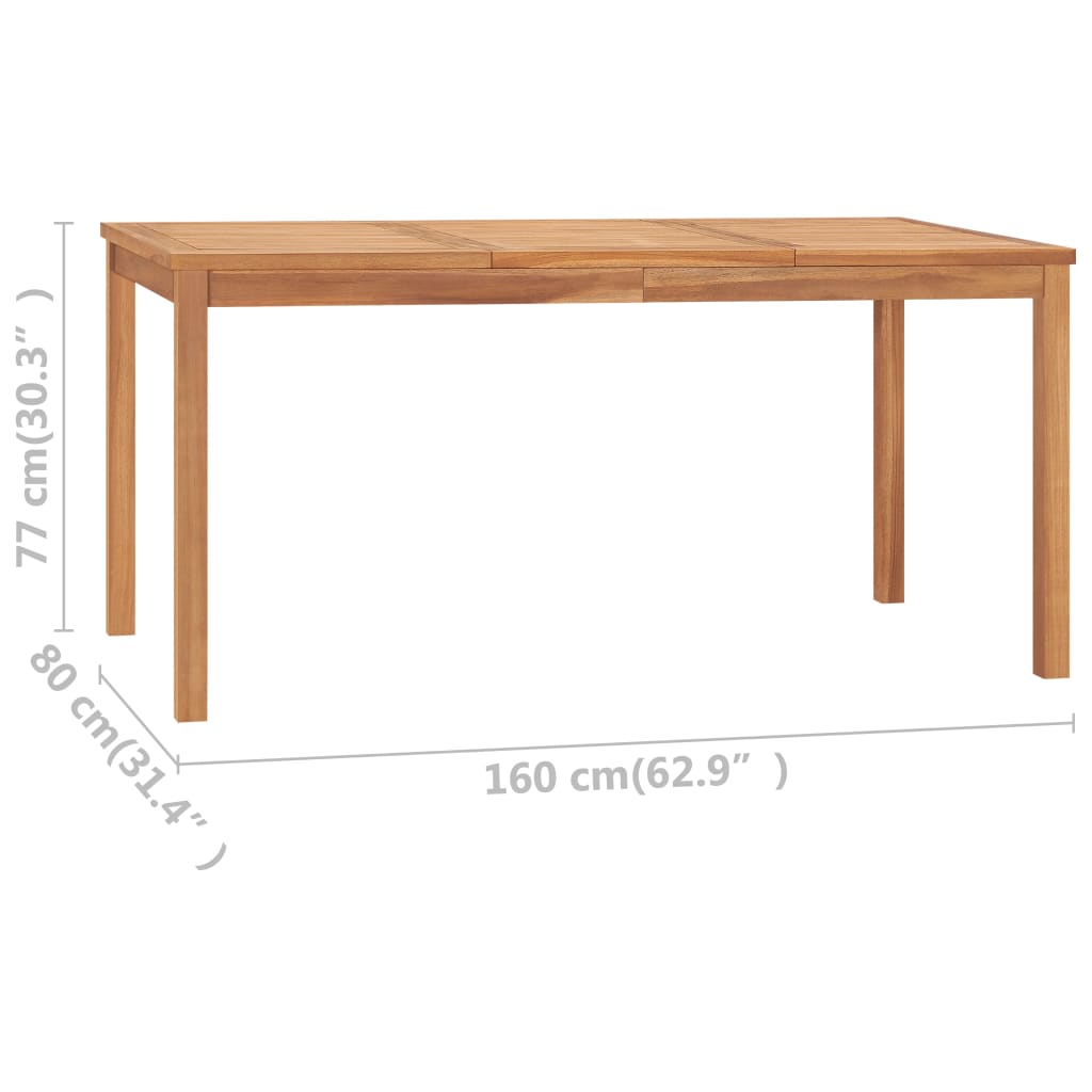 Tuintafel 160x80x77 cm massief teakhout 160 x 80 x 77 cm