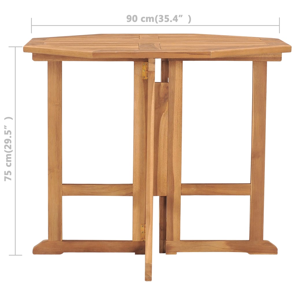 Tuintafel Inklapbaar 90X90X75 Cm Massief Teakhout 1 90 x 90 x 75 cm Achthoekig