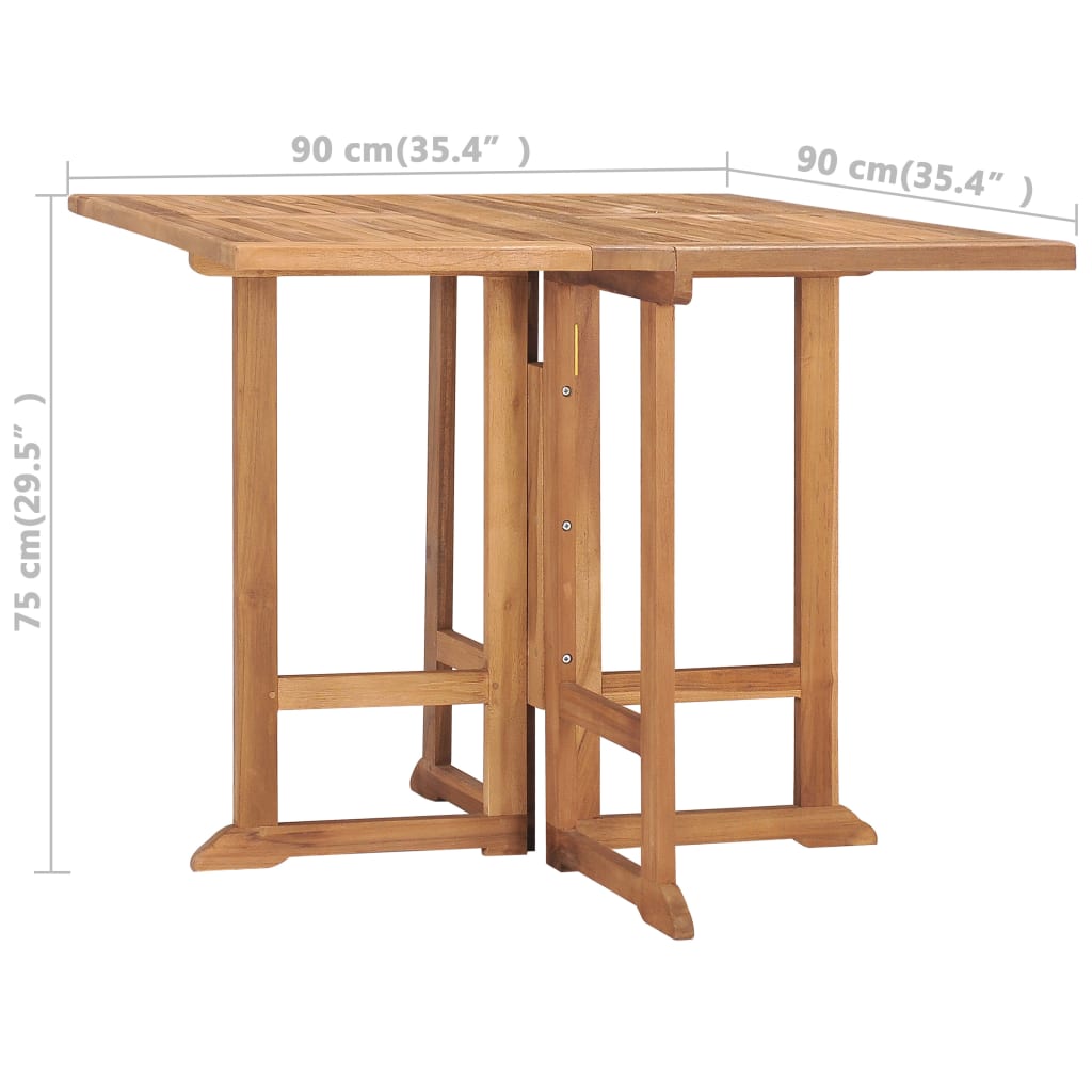 Tuintafel Inklapbaar 90X90X75 Cm Massief Teakhout 1 90 x 90 x 75 cm Vierkant