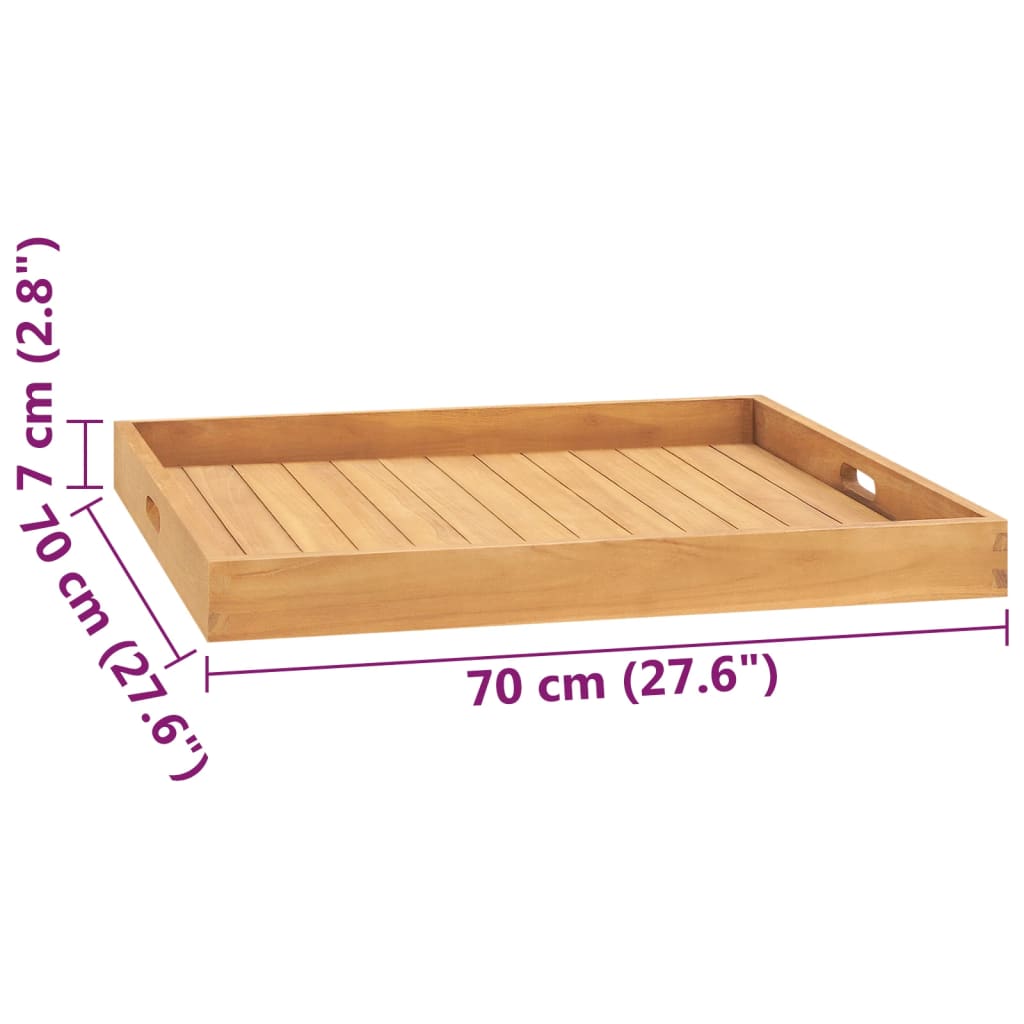 Dienblad 70X70 Cm Massief Teakhout 70 x 70 cm