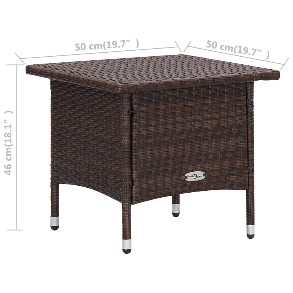 -Delige Loungeset Met Kussens Poly Rattan Bruin