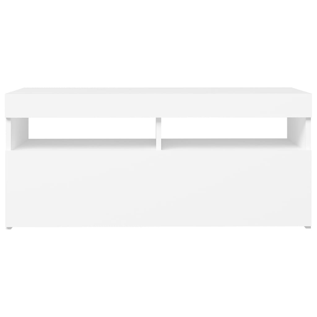 Tv-Meubel Met Led-Verlichting 1 90 x 35 x 40 cm Wit