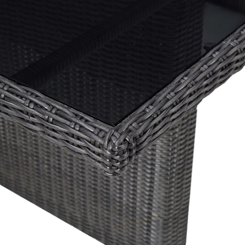 9-Delige Tuinset Poly Rattan Zwart