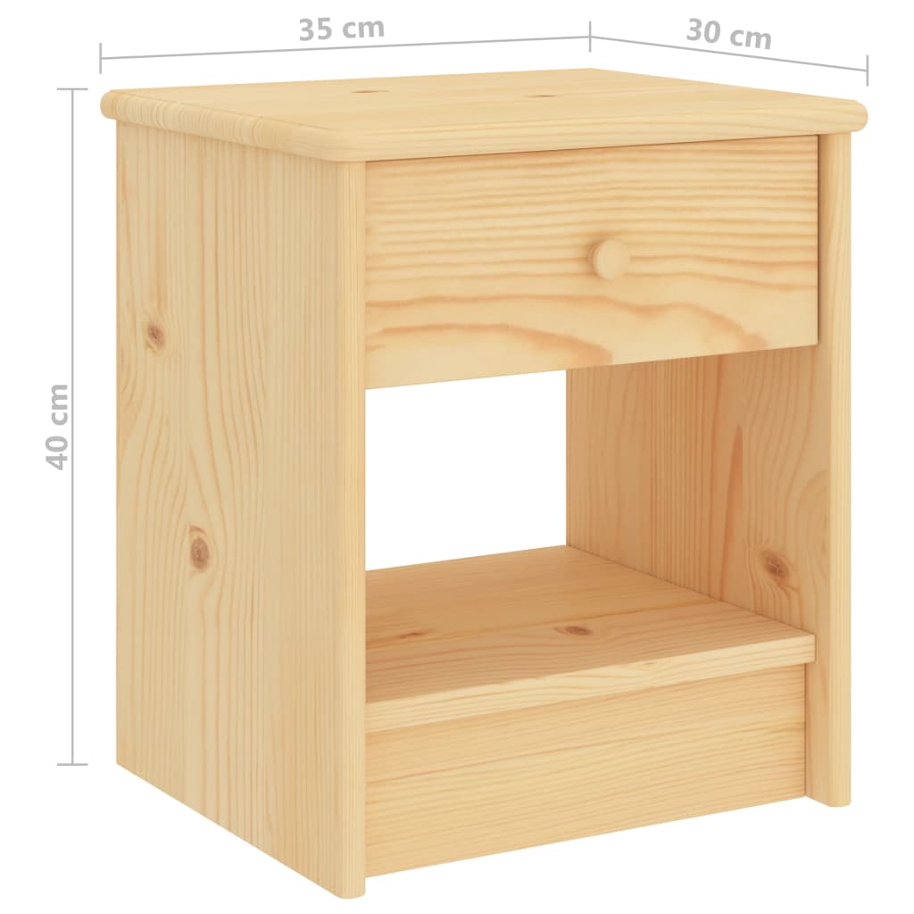 Nachtkastje 35X30X40 Cm Massief Grenenhout Naturel 1 Lichthout
