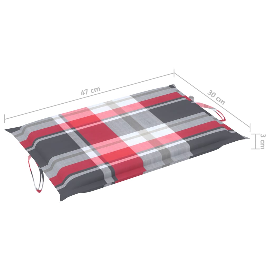 Ligbed Met Tafeltje En Kussen Massief Acaciahout 1 Rood ruitpatroon 1 ligbed met tafel