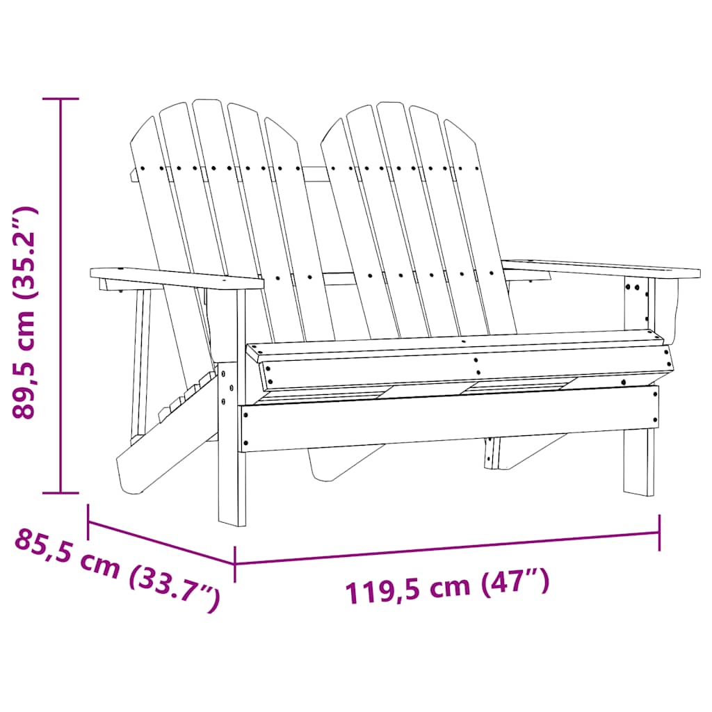Tuinstoel 2-Zits Adirondack Massief Vurenhout Groen Groen