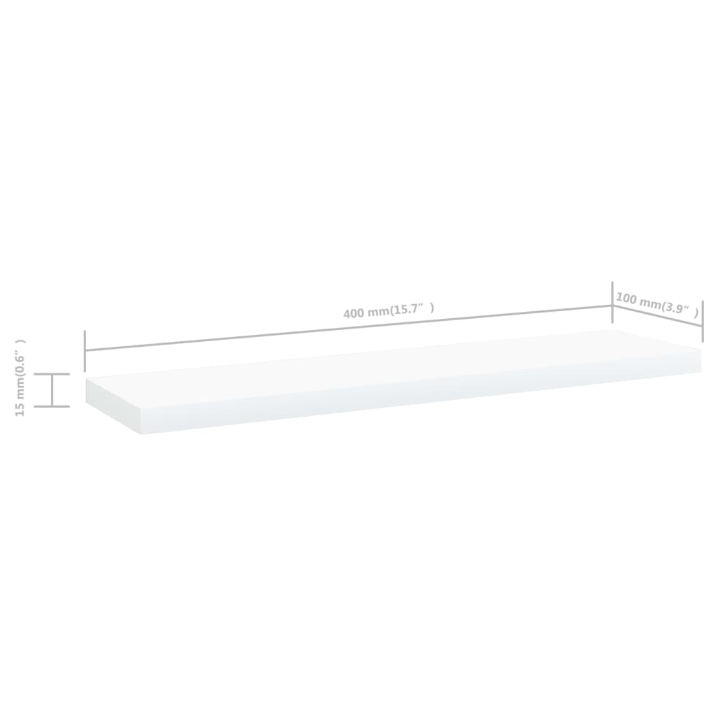 Wandschappen 0X10X1,5 Cm Bewerkt Hout Wit 4 40 x 10 x 1.5 cm