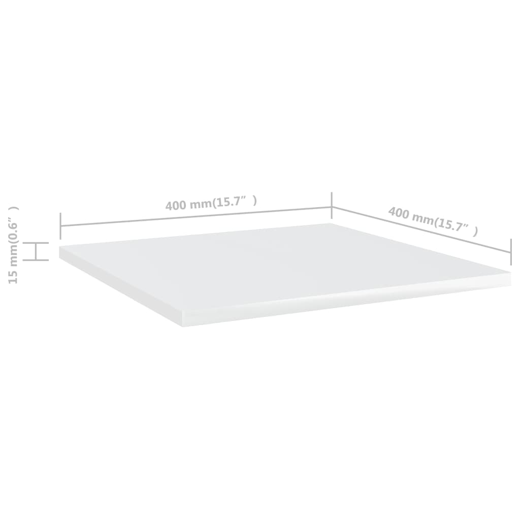 Wandschappen 8 st 40x40x1,5 cm bewerkt hout hoogglans wit