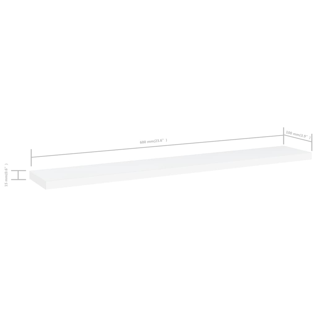 Wandschappen 8 st 60x10x1,5 cm spaanplaat wit