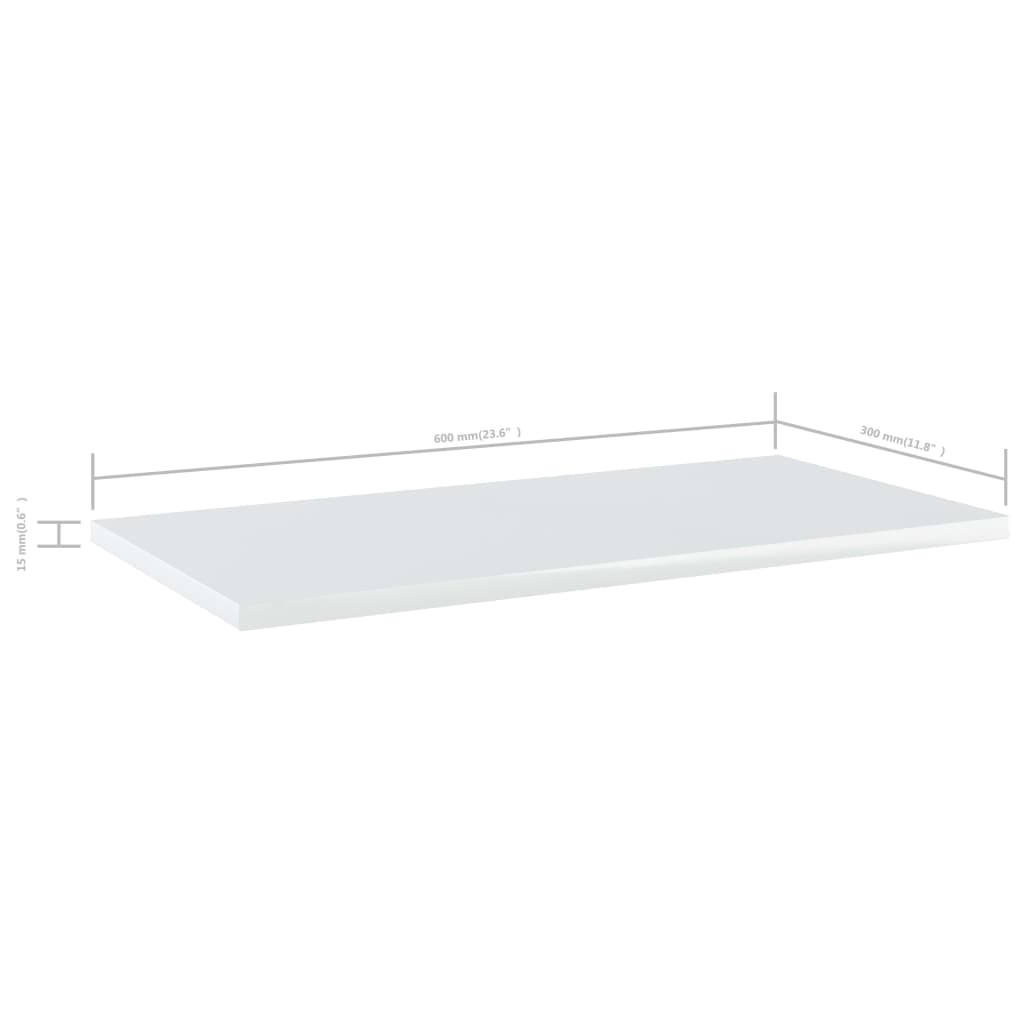 Wandschappen 4 st 60x30x1,5 cm bewerkt hout hoogglans wit