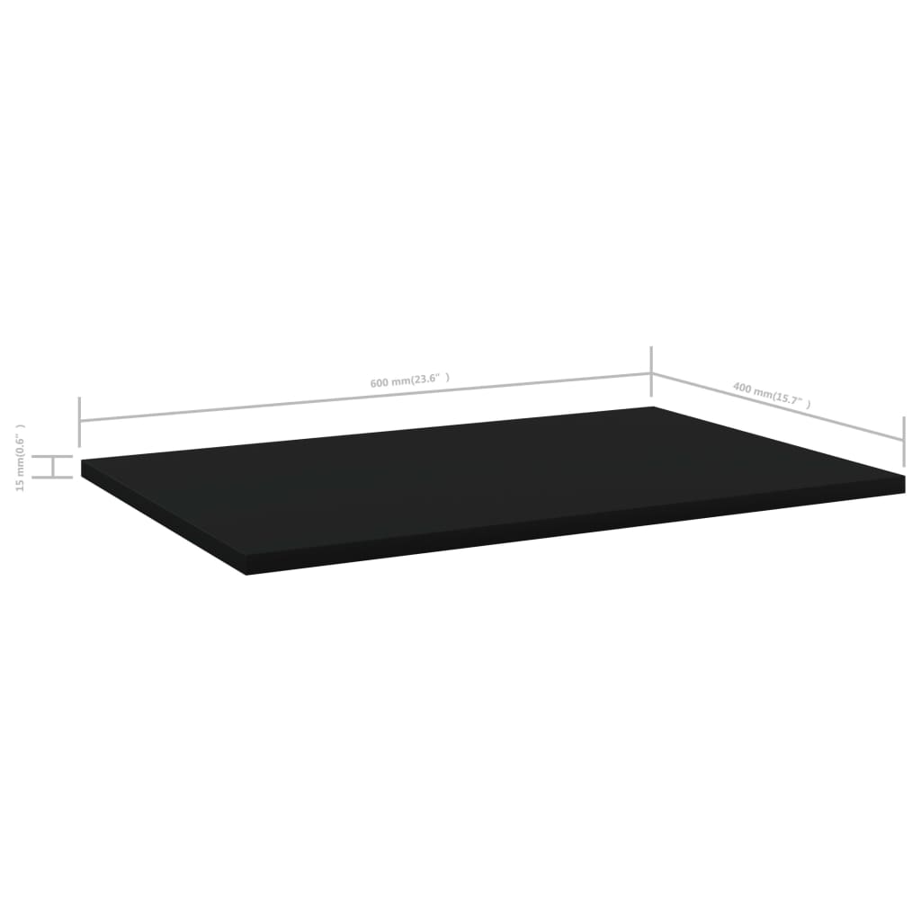 Wandschappen 8 st 60x40x1,5 cm spaanplaat zwart