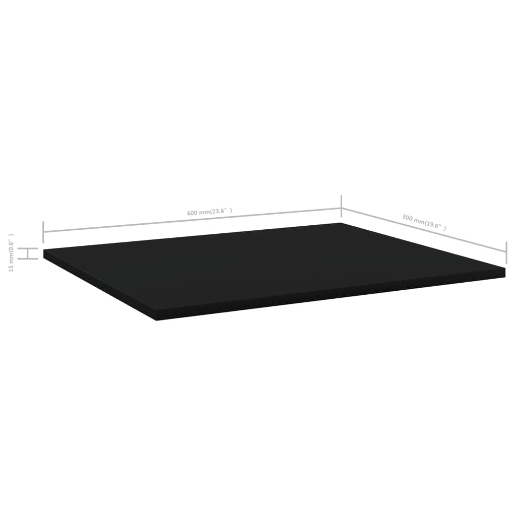 Wandschappen 4 st 60x50x1,5 cm bewerkt hout zwart