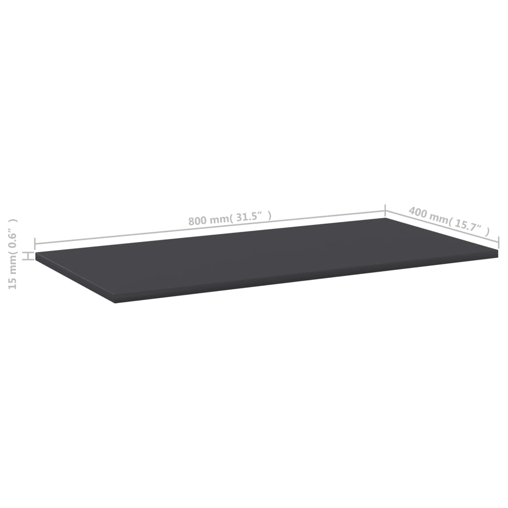 Wandschappen 4 st 80x40x1,5 cm spaanplaat grijs