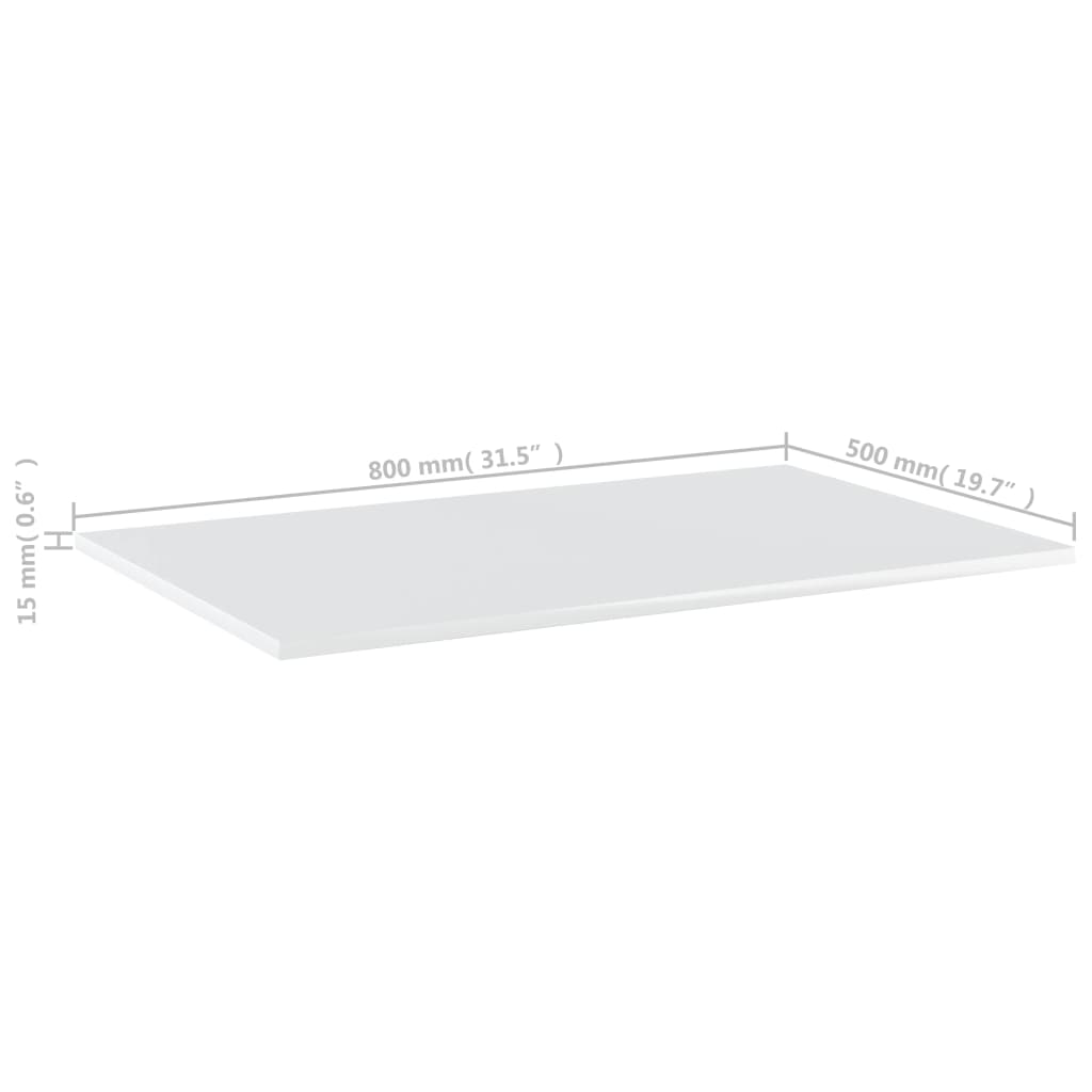 Wandschappen 4 st 80x50x1,5 cm bewerkt hout hoogglans wit