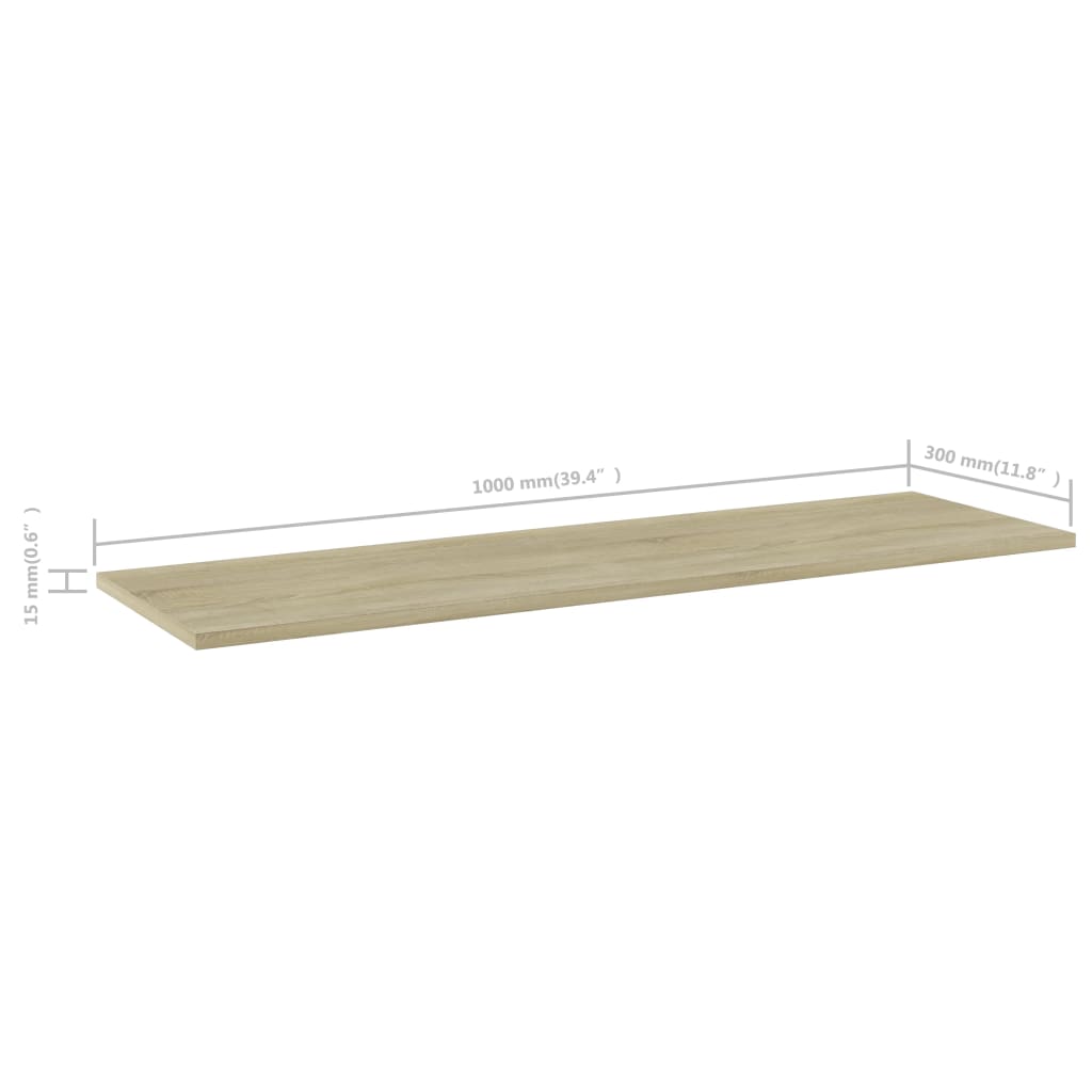 Wandschappen 8 st 100x30x1,5 cm spaanplaat sonoma eikenkleurig