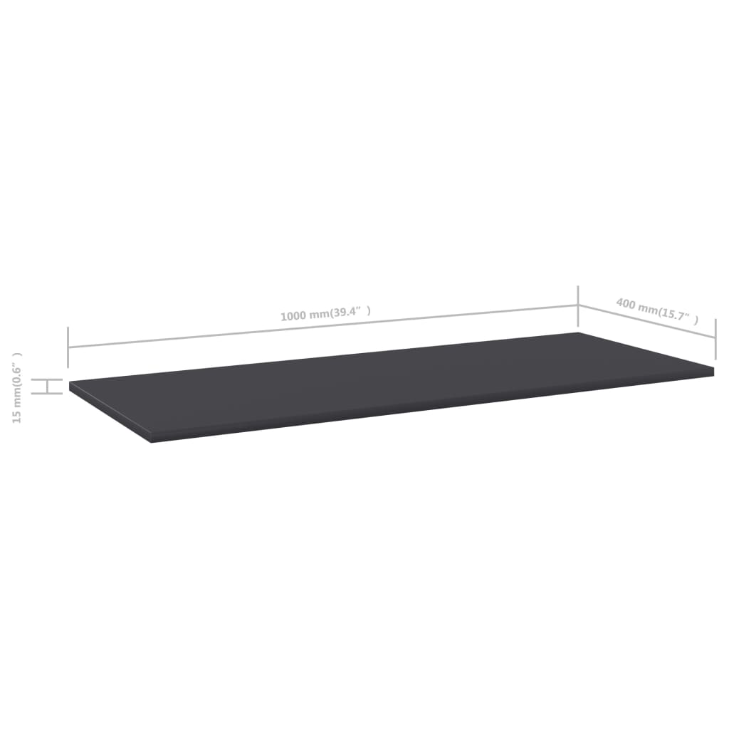 Wandschappen 4 st 100x40x1,5 cm spaanplaat grijs
