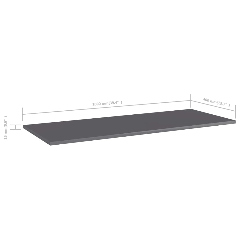 Wandschappen 100X40X1,5 Cm Spaanplaat Hoogglans Grijs 4