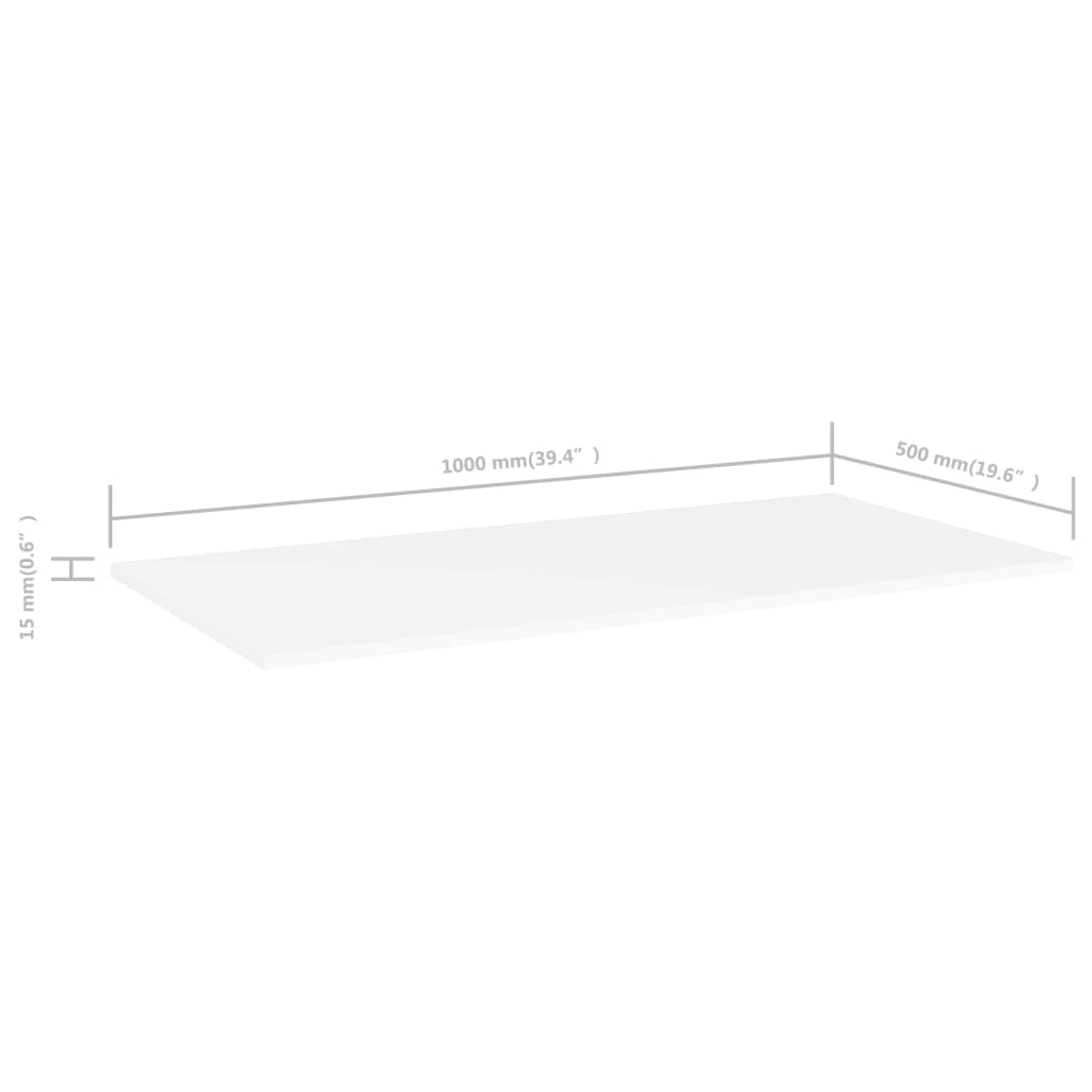 Wandschappen 4 st 100x50x1,5 cm bewerkt hout wit