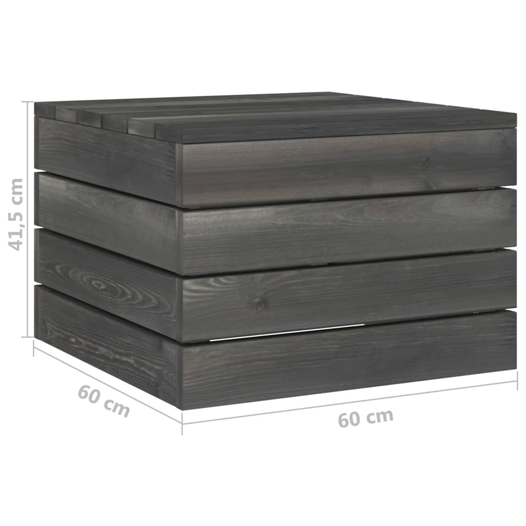 -Delige Loungeset Met Kussens Pallet Massief Grenenhout Grijs