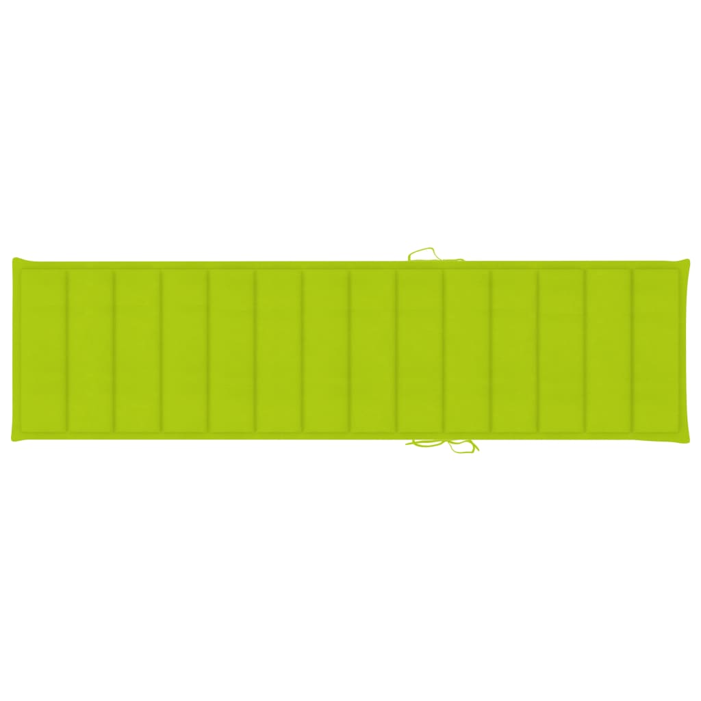Ligbed Met Kussen Massief Teakhout 1 Heldergroen Zonder tafel