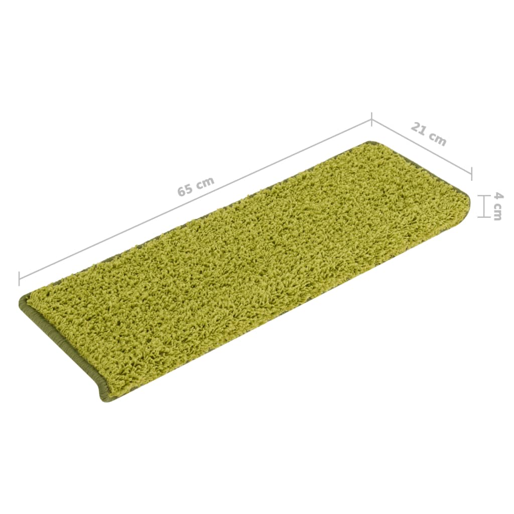 Trapmatten 15 st 65x21x4 cm Groen Rechthoekige Rand