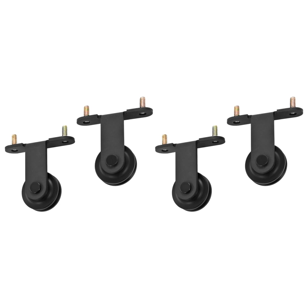 Beslagsets Voor Schuifdeur Staal 2 183 cm Zwart