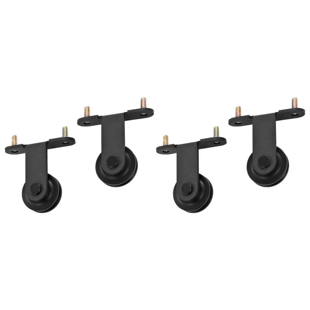 Hardwaresets Voor Schuifdeuren Staal 2 200 cm Zwart