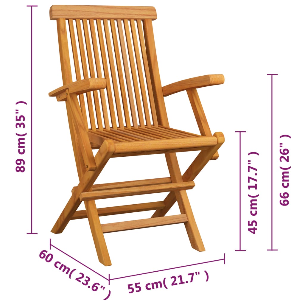 Tuinstoelen Inklapbaar Massief Teakhout 4
