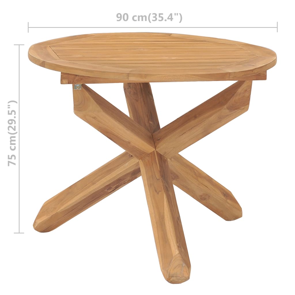 Tuintafel Ø Massief Teakhout 90 x 75 cm