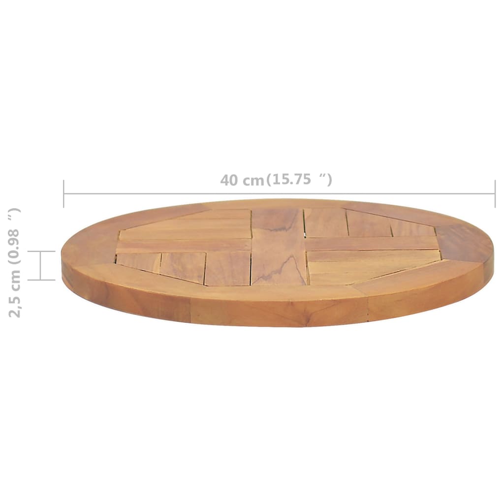 Tafelblad Rond 2,5 Cm 40 Cm Massief Teakhout Ø 40 x 2.5 cm