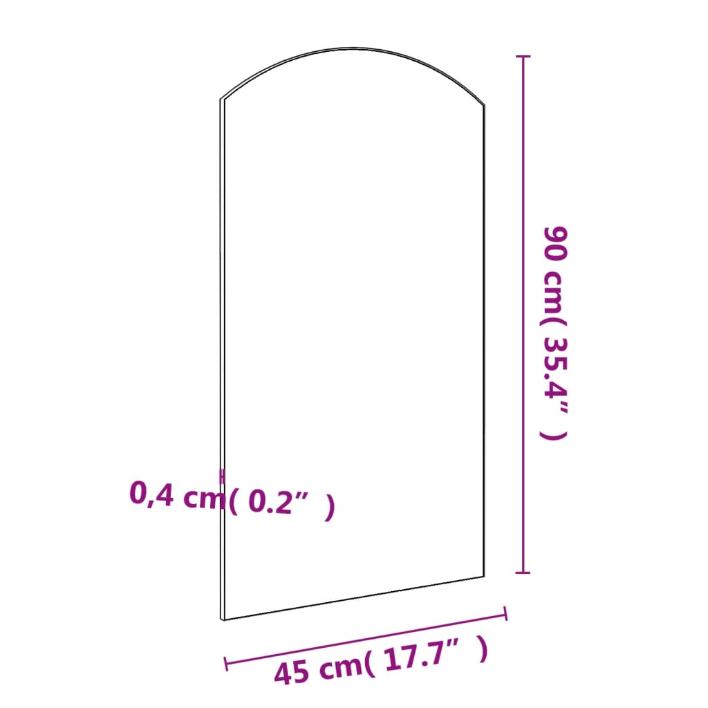 Spiegel 90x45 cm glas 90 x 45 cm zonder LED Boog