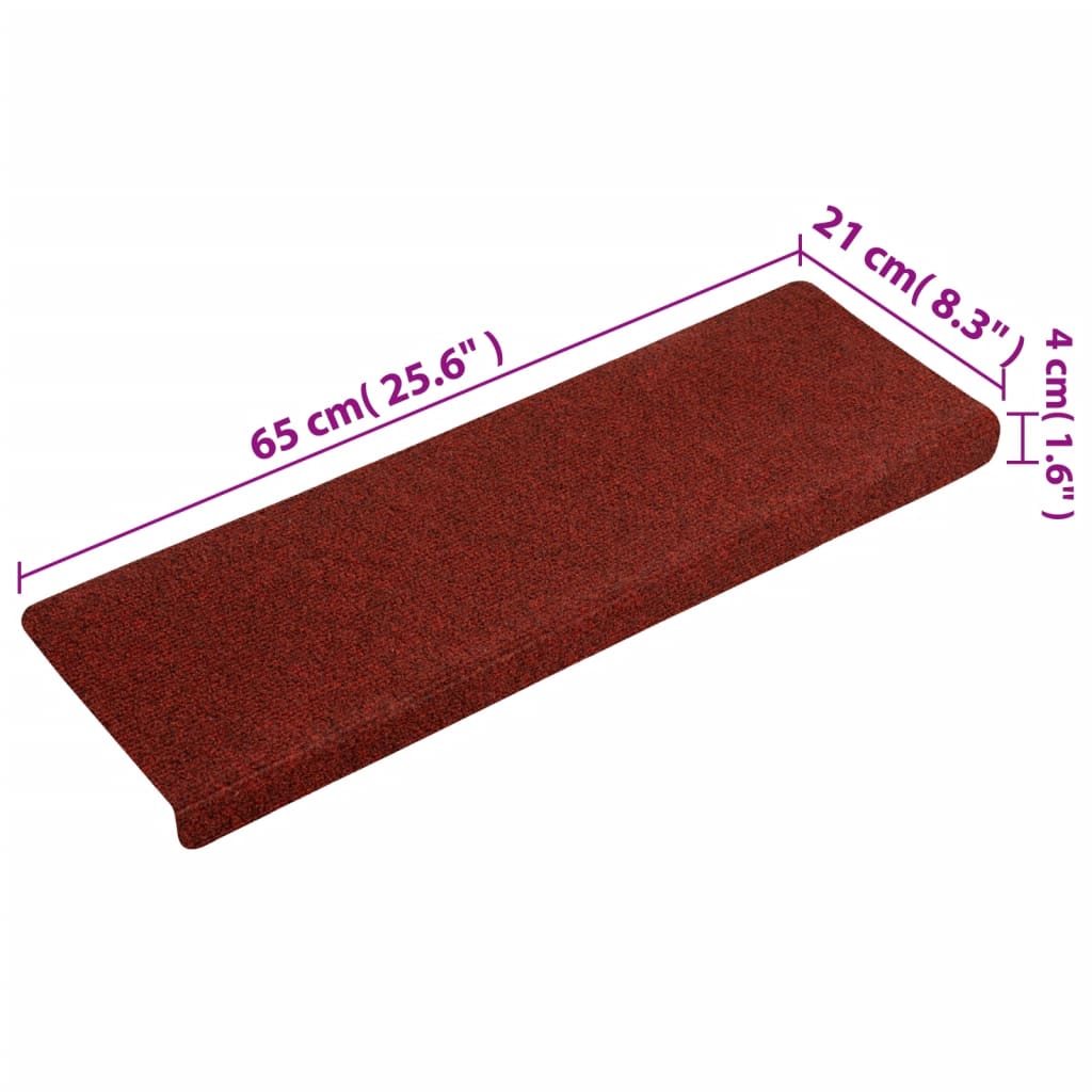 Trapmatten 65X21X4 Cm Naaldvilt Bordeaux 10 Rood