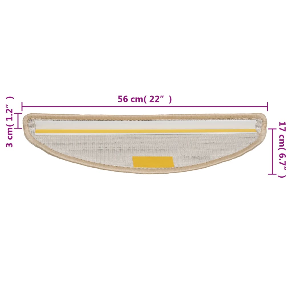 Trapmatten 10 st 56x17x3 cm crèmekleurig 10 56 x 17 x 3 cm Crème
