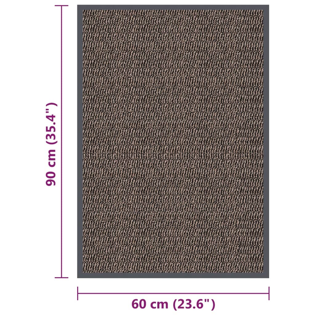 Deurmat Getuft 1 60 x 90 cm Donkerbruin