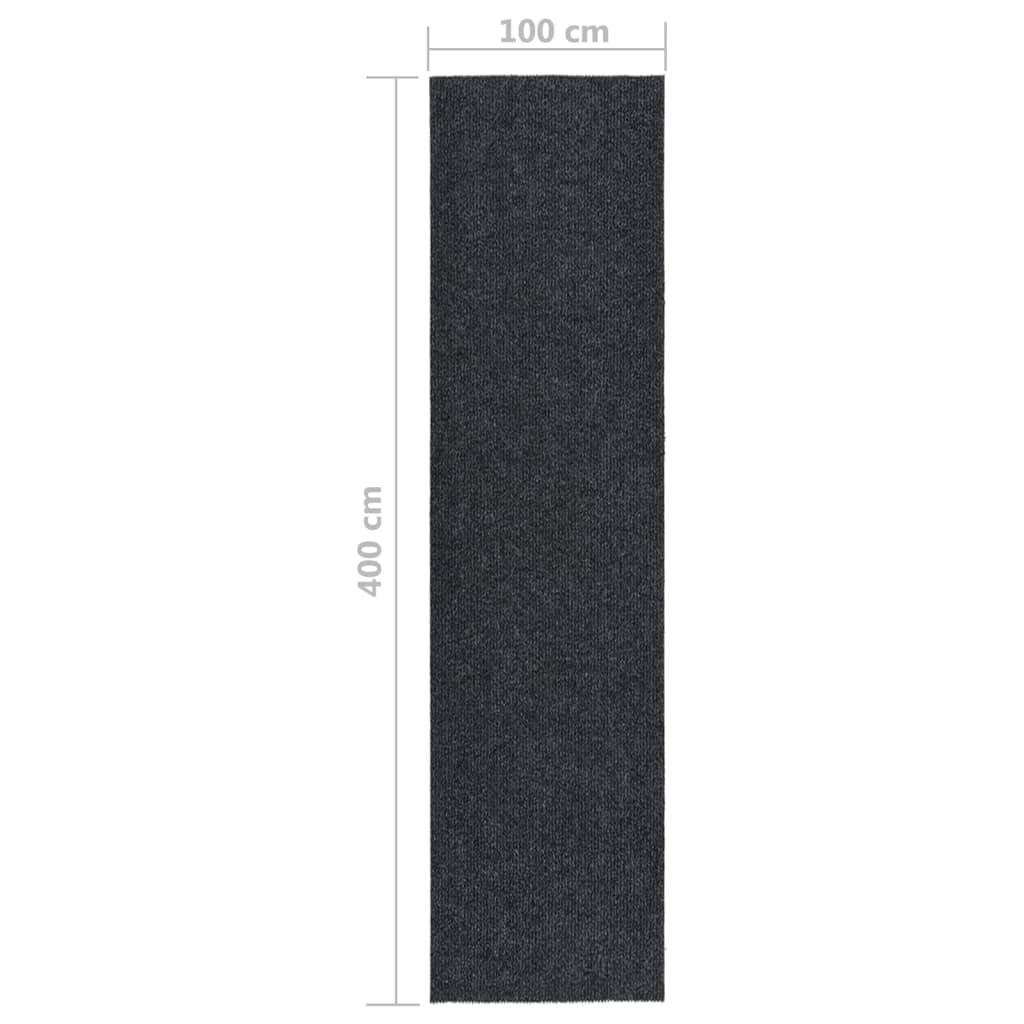 Droogloopmat Kleurig 100 x 400 cm Antraciet