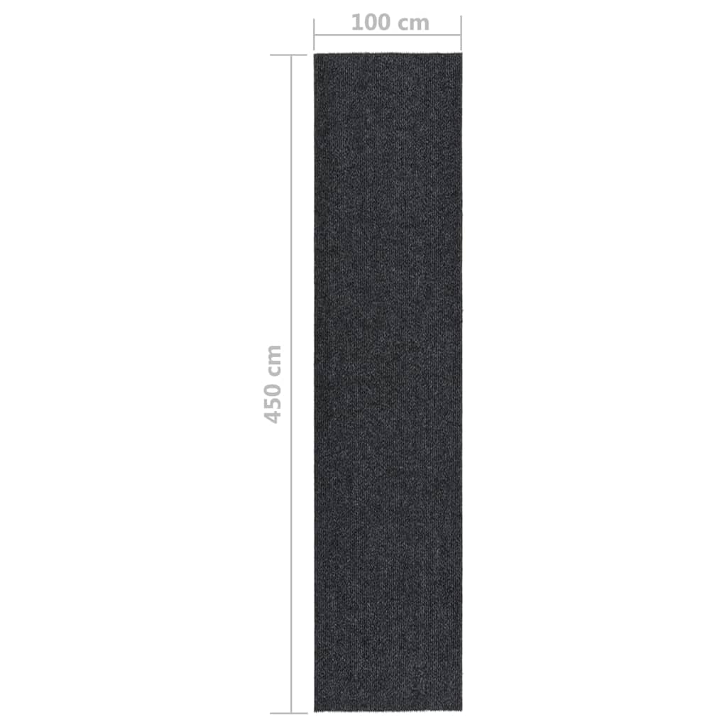 Droogloopmat Kleurig 100 x 450 cm Antraciet