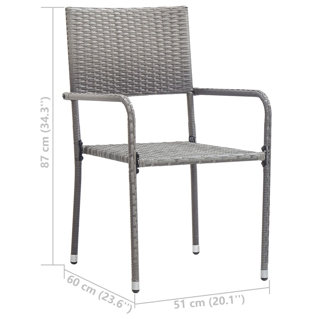 3-delige Tuinset grijs