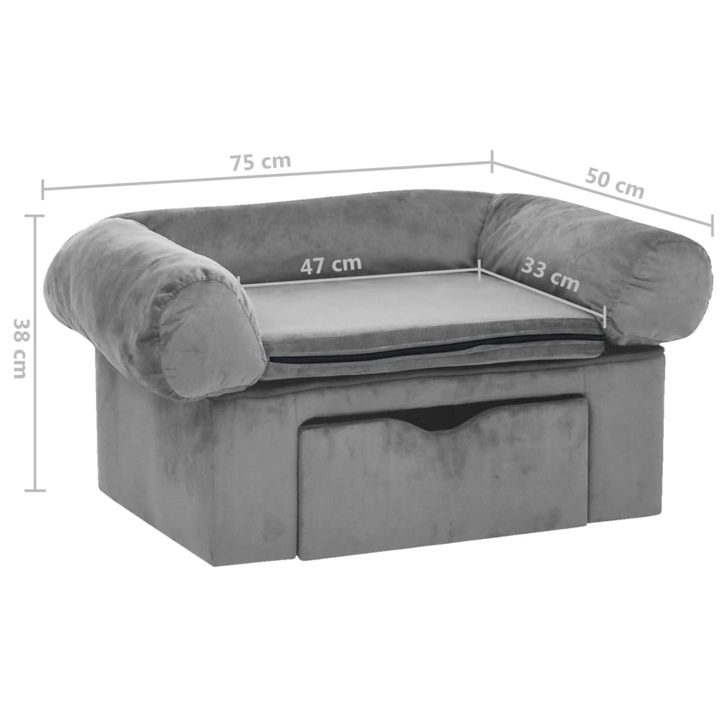 Hondenbank Met Lade 75X50X38 Cm Pluche