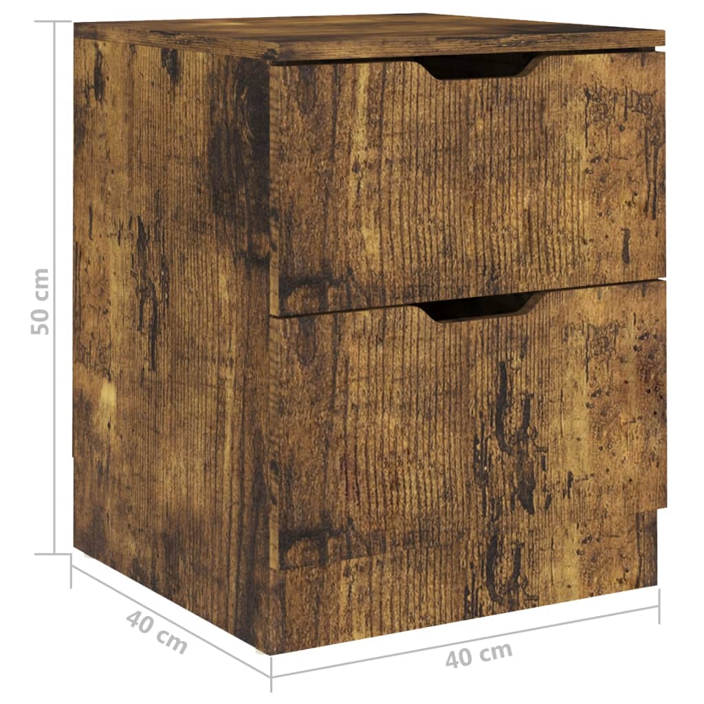 Nachtkastjes 40X40X50 Cm Spaanplaat Kleurig 2 Gerookt eiken